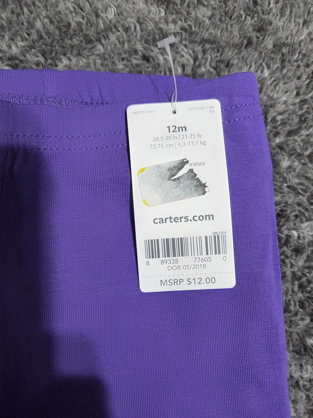 Carter's Bright Purple Girls' Stretch Leggings